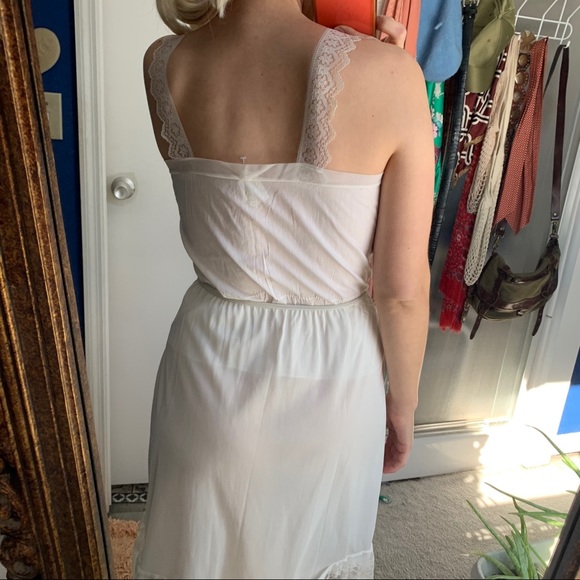 1930s 40s Vintage Lace Cotton Slip Camisole Top S - Picture 8 of 11